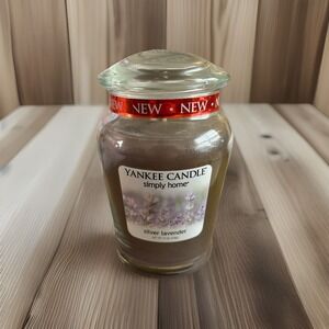 Yankee Candle Simply Home Silver Lilac Large Jar Candle, 19 0z New